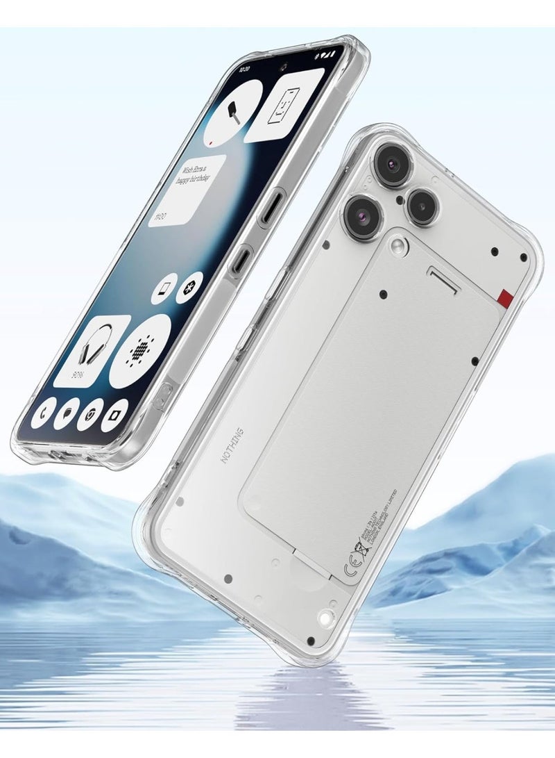 جراب حماية شفاف مقاوم للصدمات لهاتف Nothing Phone 3a Lite [مضاد للاصفرار]، جراب حماية 360 درجة، غطاء خلفي شفاف من مادة TPU، جراب حماية لهاتف Nothing Phone 3a Lite (غطاء شفاف) - Image 5